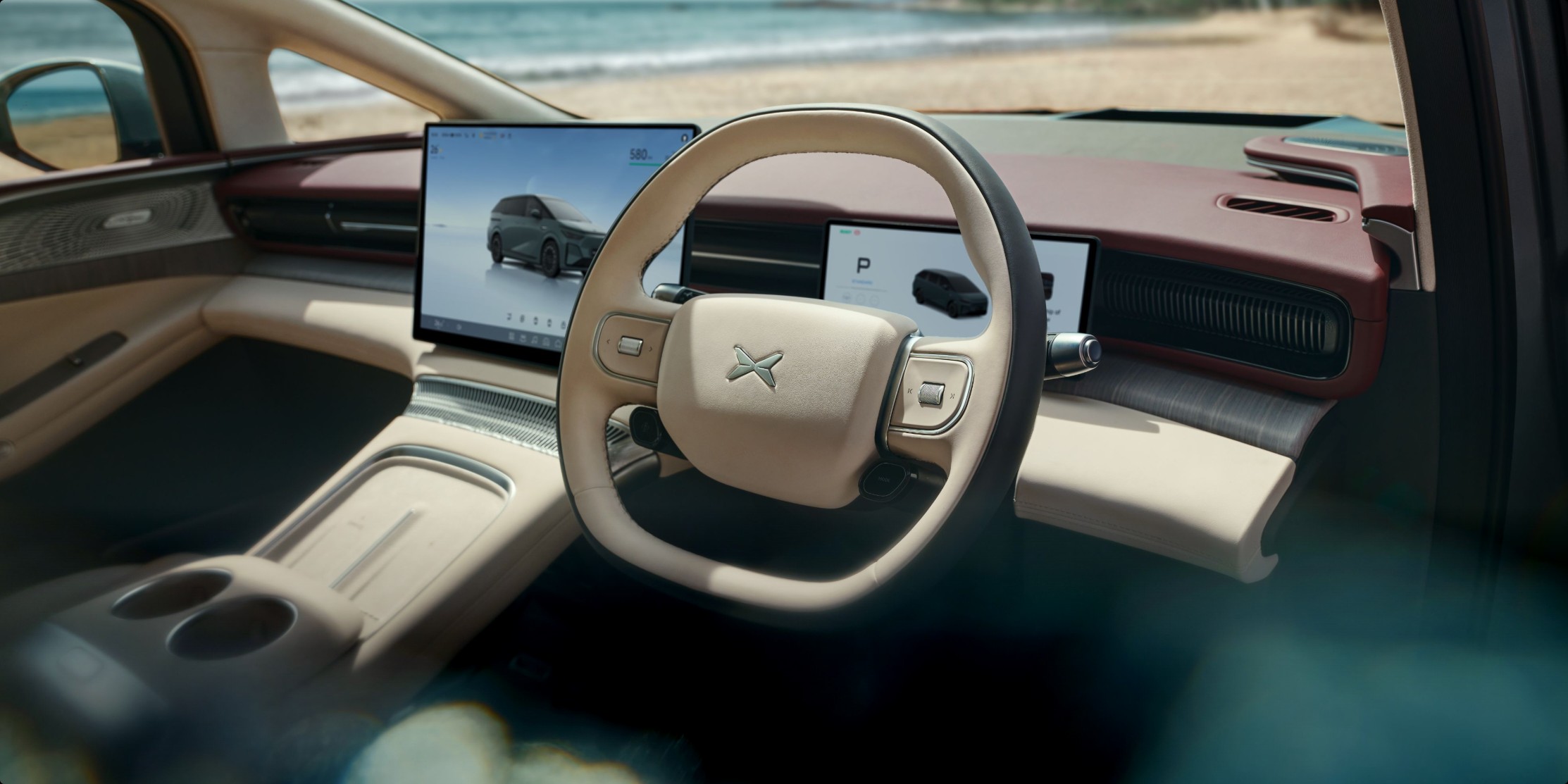 XPENG X9 ultra fiber steering wheel